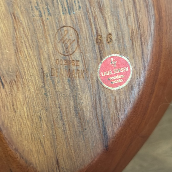 MCM Laur Jensen Denmark Danish teak sculptured bowl dish - Picture 13 of 13